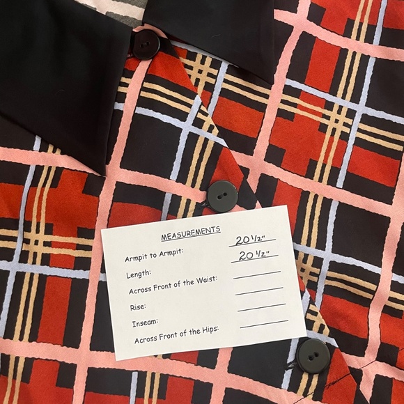NWT!! RIXO Rylee Collar Satin Top Blouse Plaid Buttons Retro Academia Size 12 - Picture 15 of 15